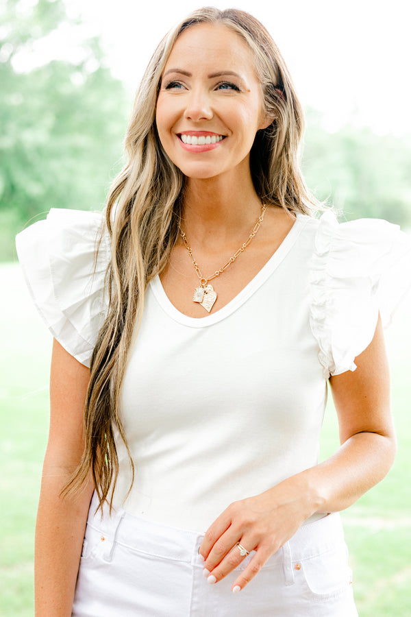 Chic Soul plus size clothing, gold chain heart charms necklace