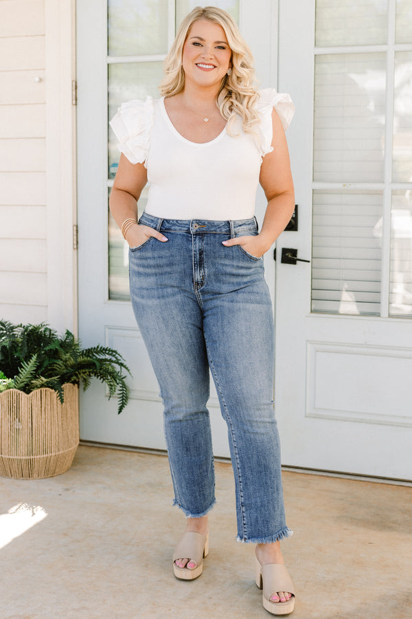 Chic Soul plus size clothing, light wash denim jeans