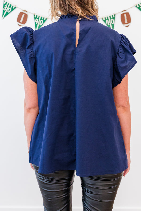 All The Spirit Top, Navy-Orange