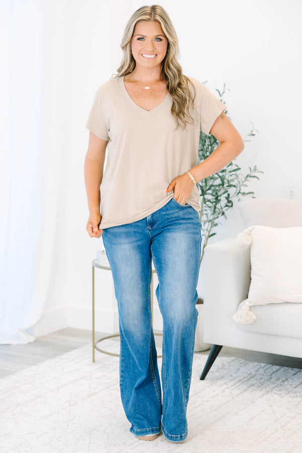 Always A Yes Top, Taupe