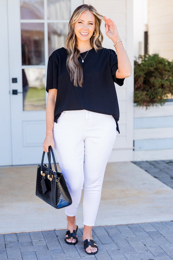 Chic Soul plus size clothing, short sleeve black top