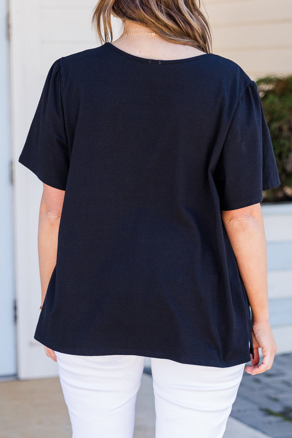 Chic Soul plus size clothing, short sleeve black top