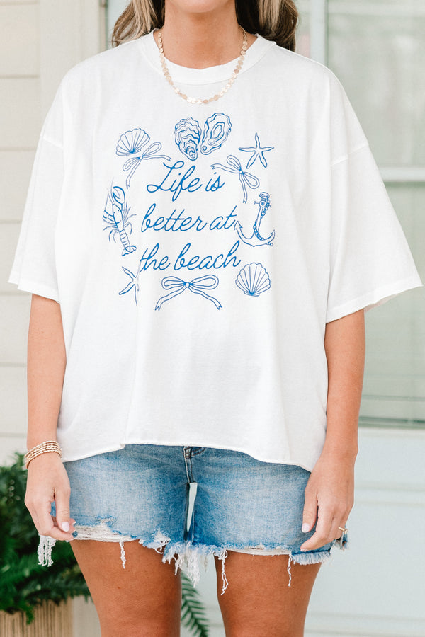 Chic Soul Plus size clothing, White graphic tee with the saying 