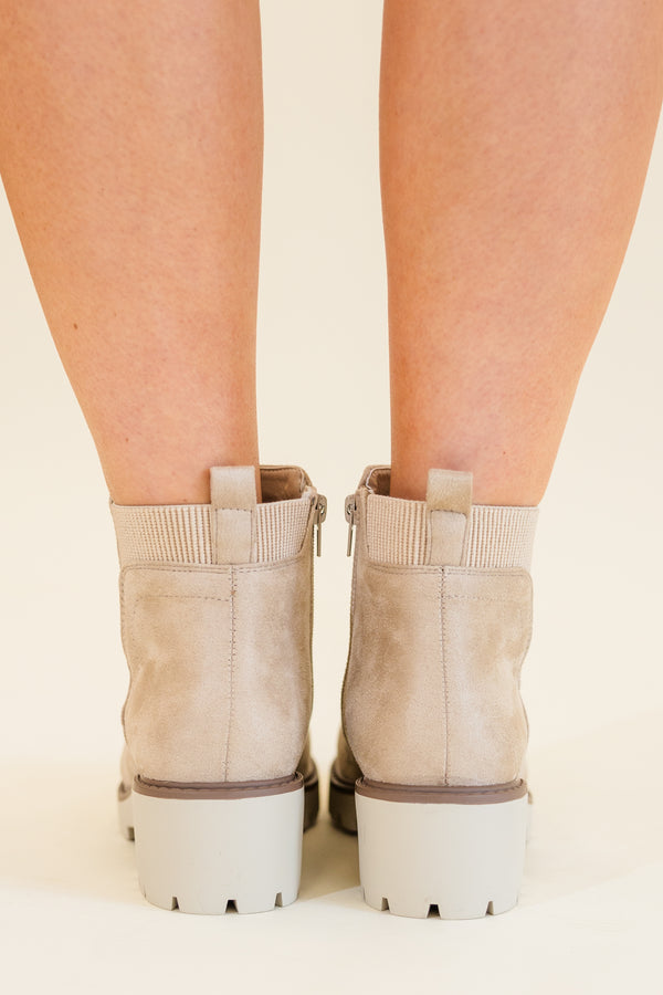 Chic Soul plus size clothing, wheat tan chelsea boots with tan heel and light brown stitching detailing