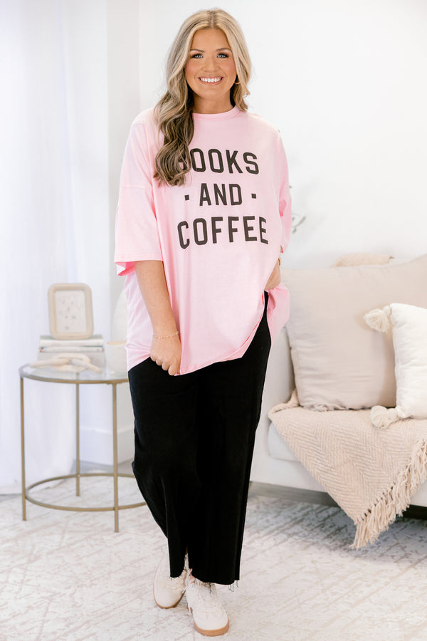 Chic Soul plus size clothing, dusty pink boyfriend graphic tee with 