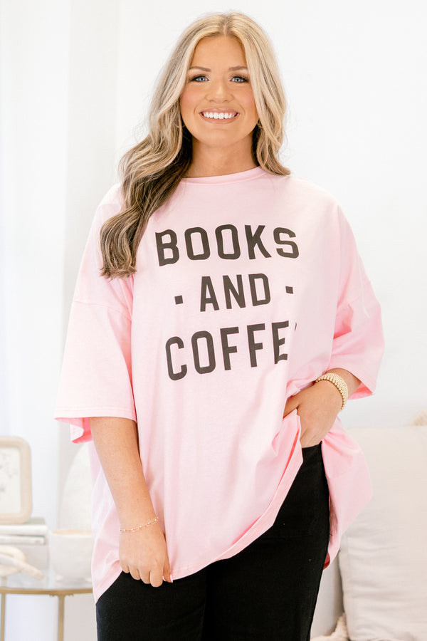 Chic Soul plus size clothing, dusty pink boyfriend graphic tee with 