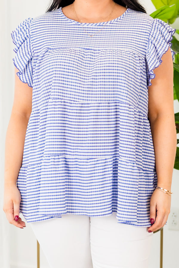 Chic Soul plus size clothing, ash blue boyfriend tee with text graphic 