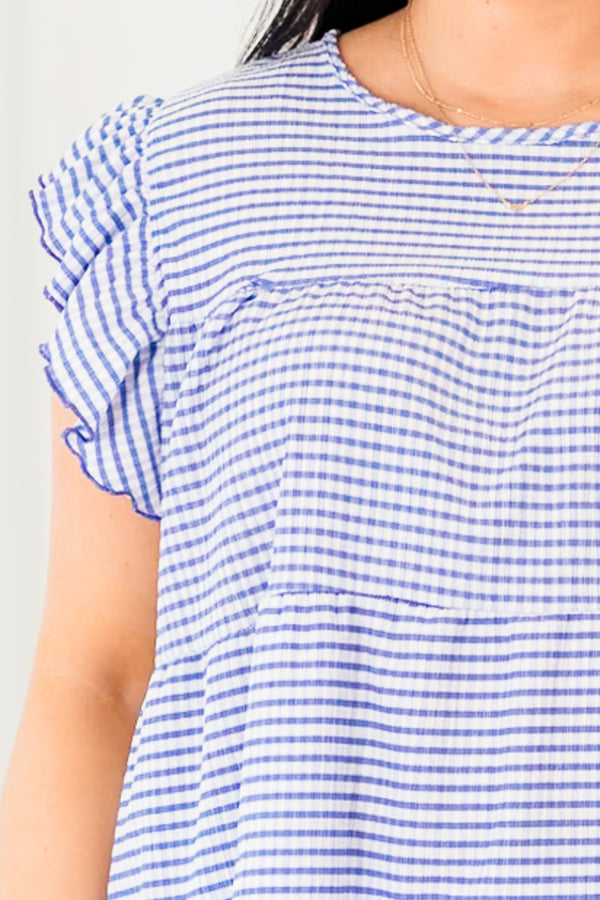 Chic Soul plus size clothing, ash blue boyfriend tee with text graphic 