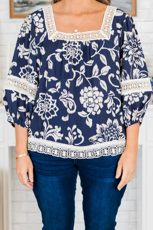 Change For The Better Top, Navy Multi
