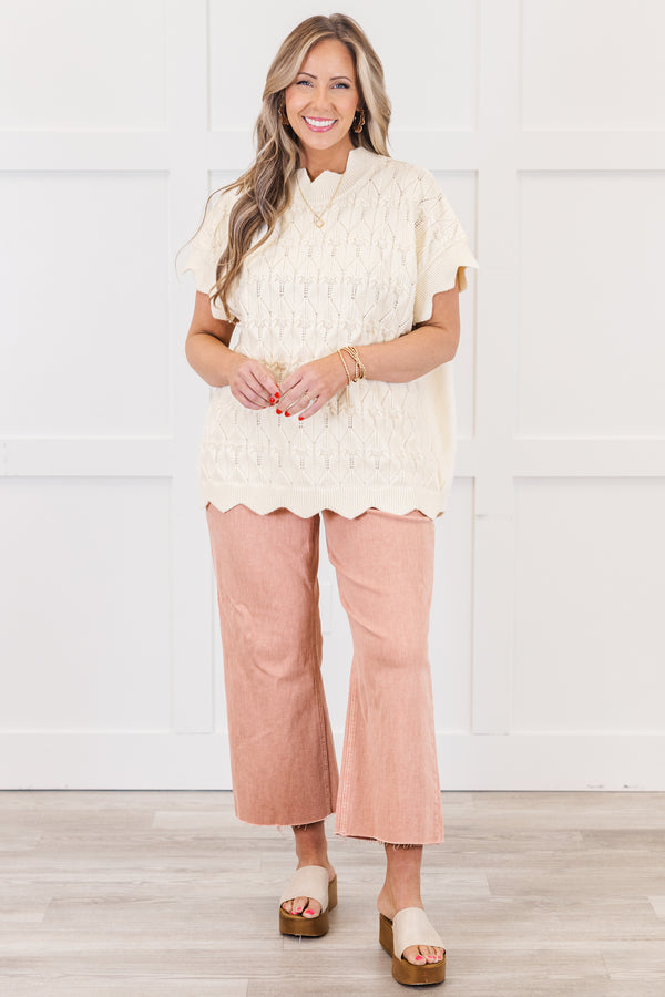 Chic Soul Plus size clothing, white short sleeve sweater 