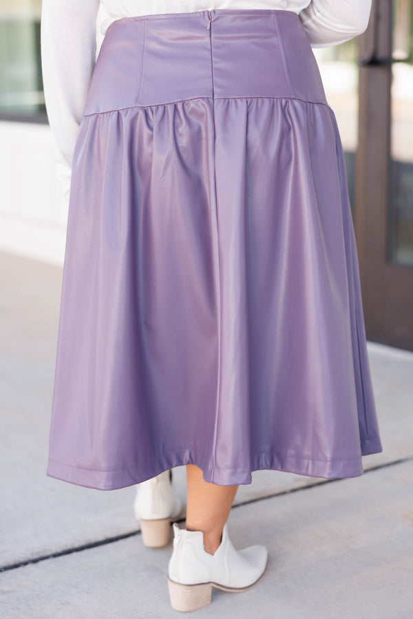 Chic Soul plus size clothing, purple faux leather skirt