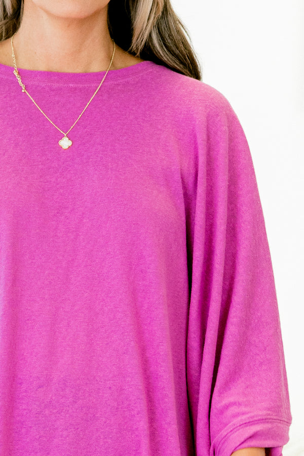 Chic Soul plus size clothing, berry causal top with half sleeves 
