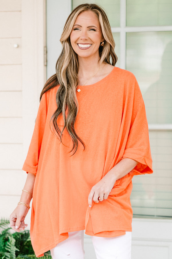 Chic soul plus size clothing, coral short sleeve tunic 