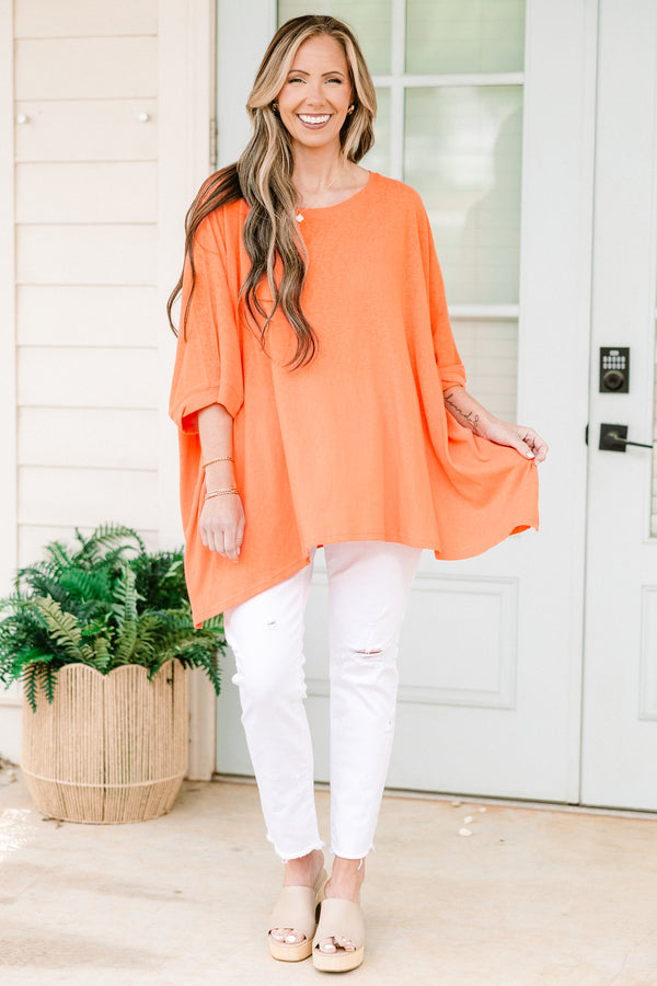 Chic soul plus size clothing, coral short sleeve tunic 