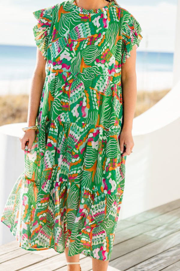 Drifting Directions Dress, Green