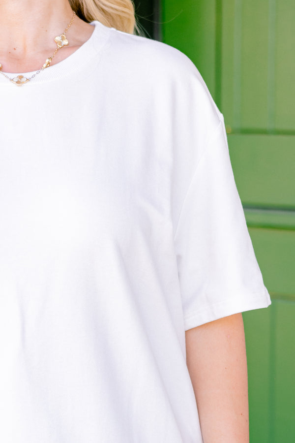 Plus Size ivory drop waist dress with short sleeves and a playful bubble hem.