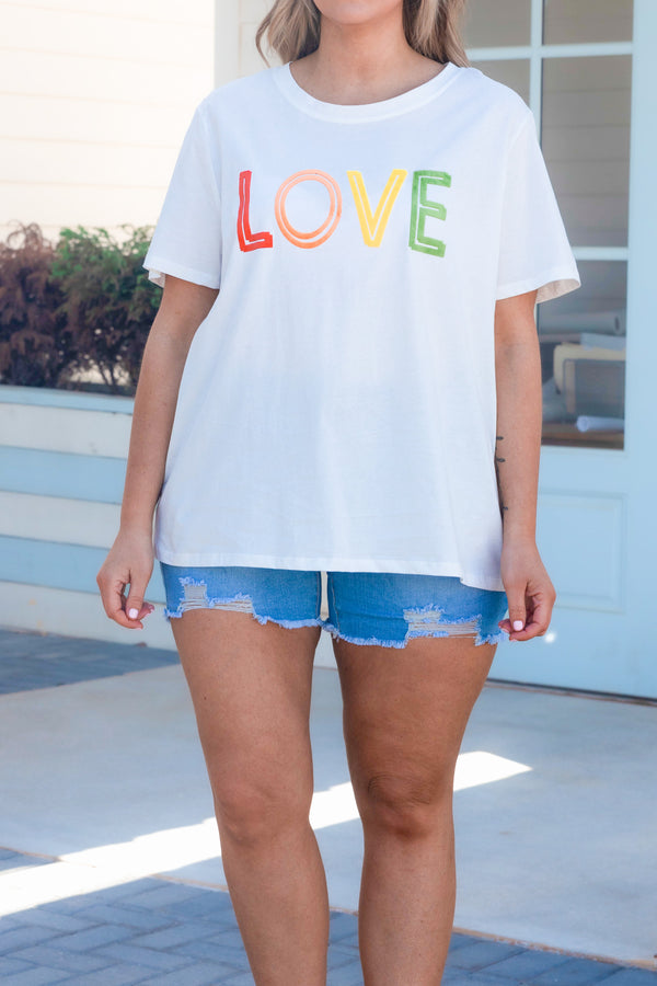 Chic Soul plus size clothing, off white t shirt with 
