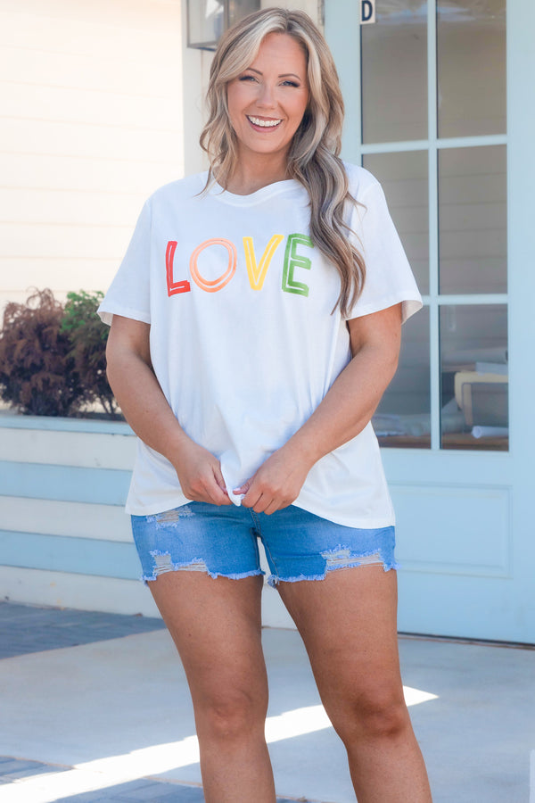 Chic Soul plus size clothing, off white t shirt with 