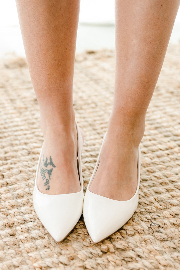 Chic Soul plus size clothing, timeless solid white closed toe block heel