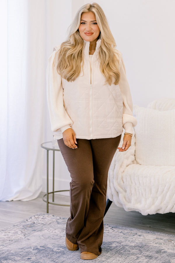 Chic Soul plus size clothing, brown flare athletic leggings