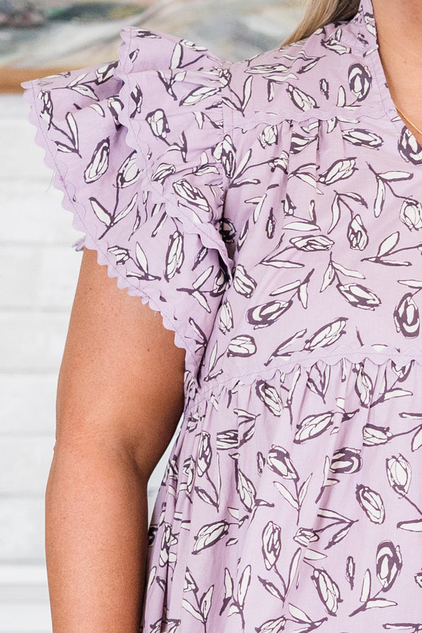 Fearless Hearts Dress, Lilac