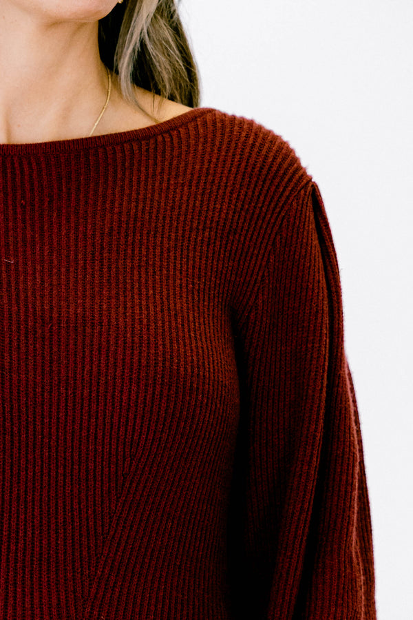 Chic Soul plus size clothing, burgundy red peplum sweater top