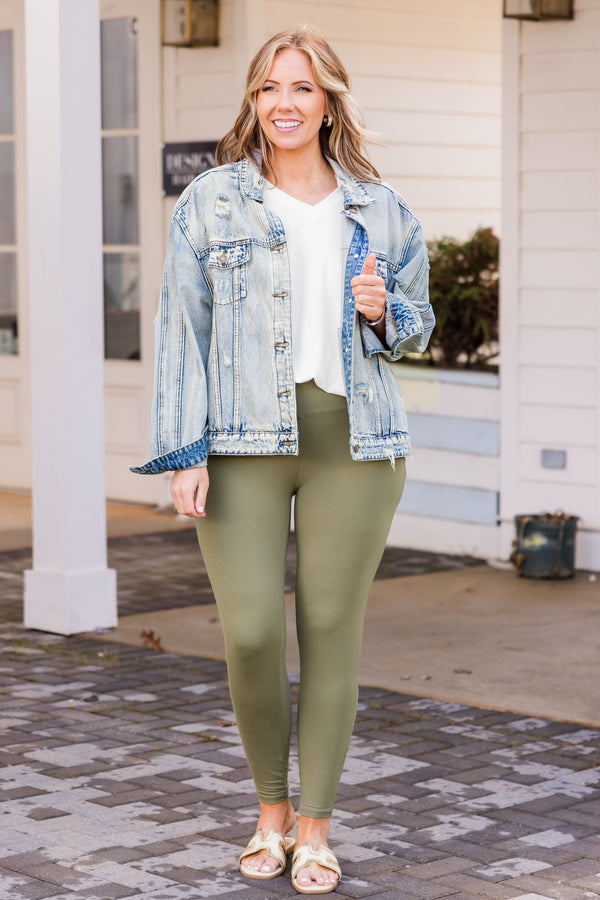Chic Soul plus size clothing, light olive leggings
