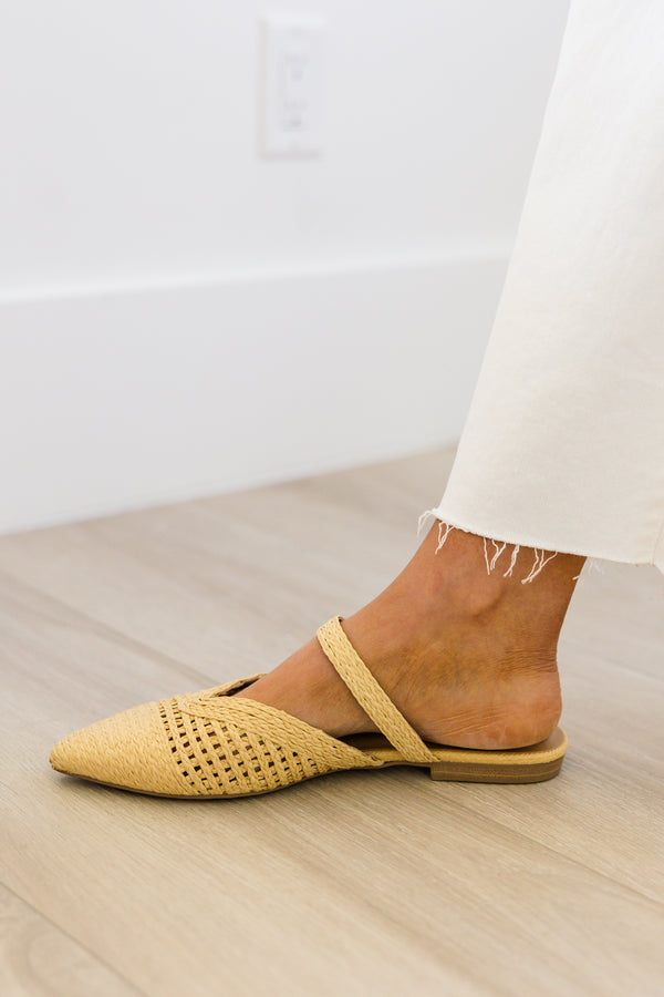 Chic Soul plus size clothing, woven pointed tow flats with strap detail 