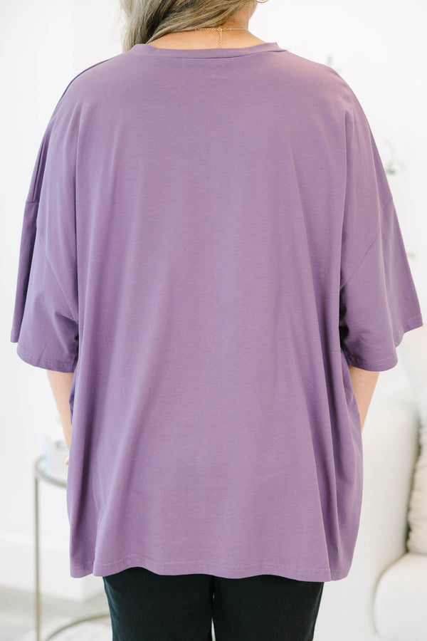 Plus size clothing, lilac gray oversized tee with boo and ghost graphic