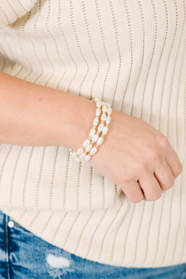 Halo Horizon Bracelet, Pearl