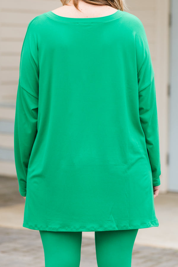 Chic Soul plus size clothing, kelly green long sleeve and leggings set