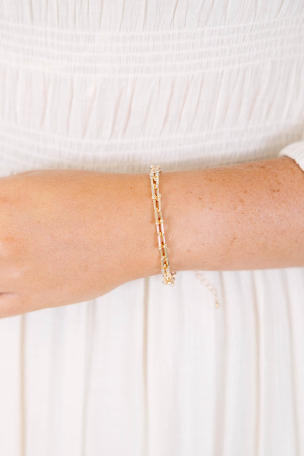 Gold link chain bracelet