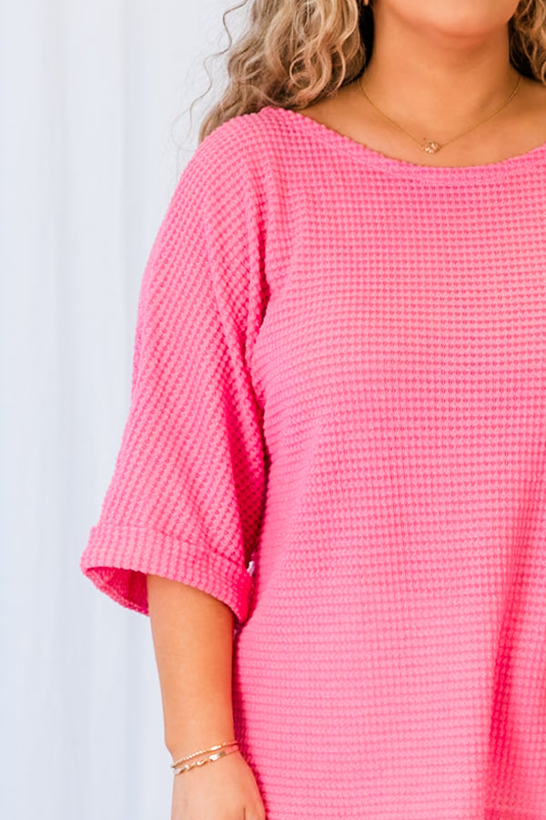 Chic Soul plus size clothing, short sleeve strawberry waffle top