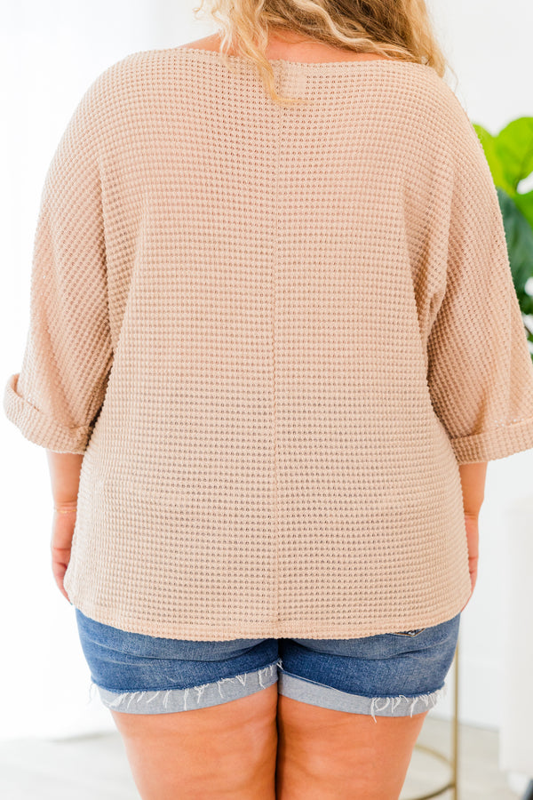 Hurry Along Top, Taupe