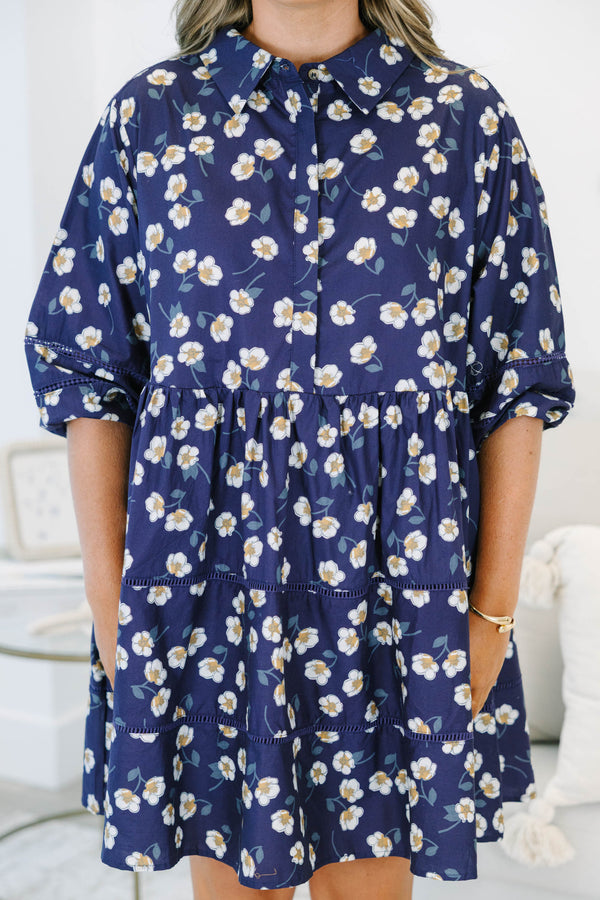 Into the Groove Dress, Navy