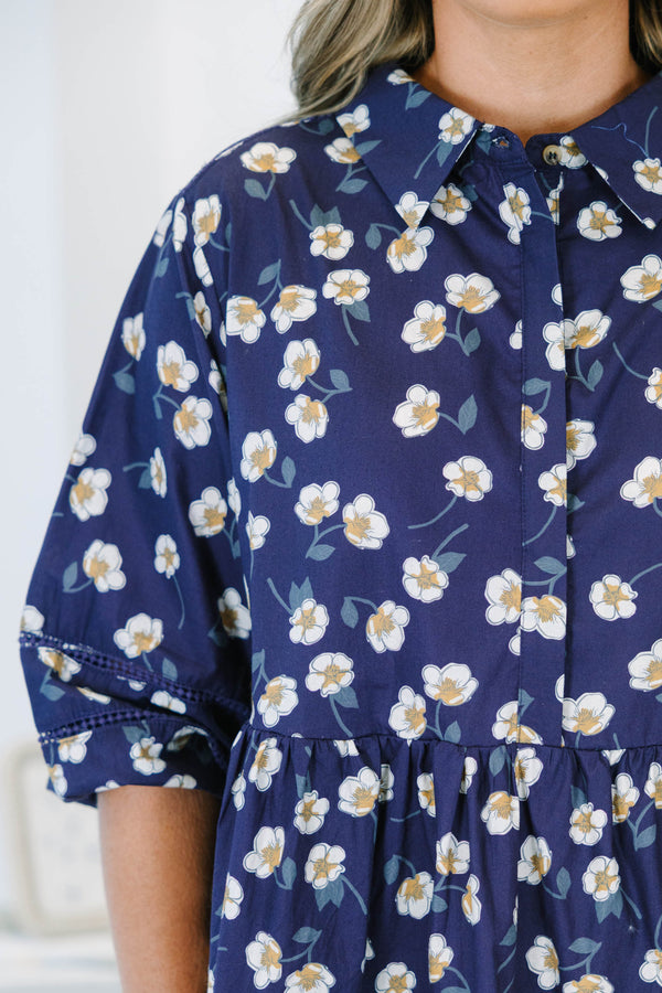 Into the Groove Dress, Navy