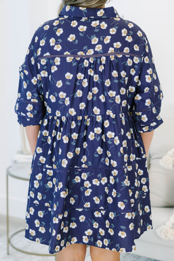 Into the Groove Dress, Navy