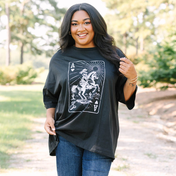 Keep It Western Boyfriend Tee, Black