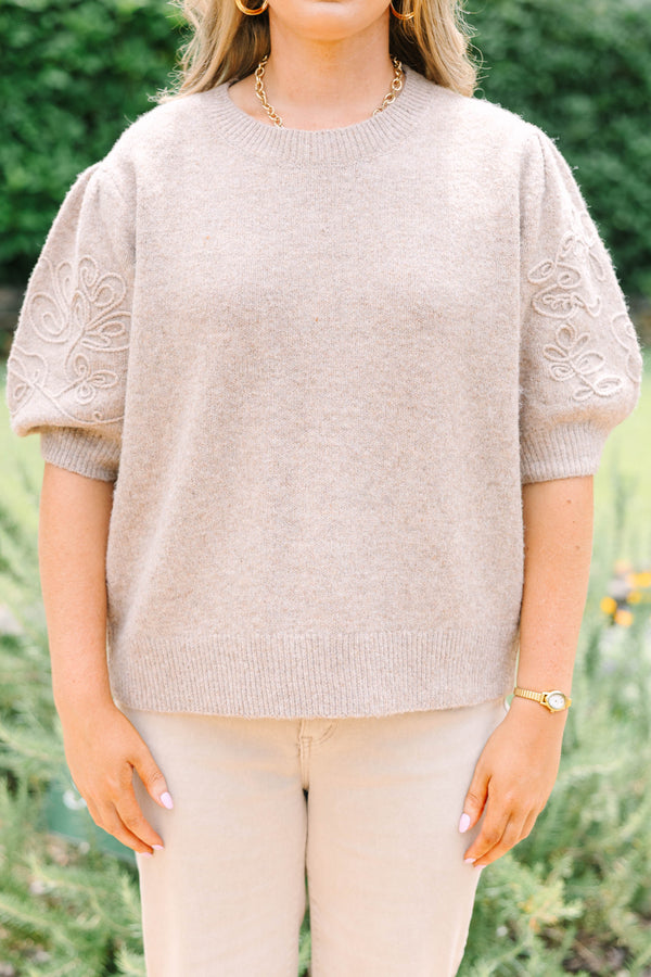 Keep Me Close Sweater, Taupe