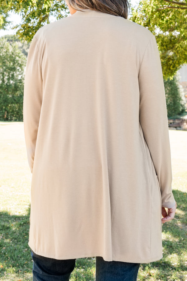 Chic Soul plus size clothing, ash mocha cardigan with pockets