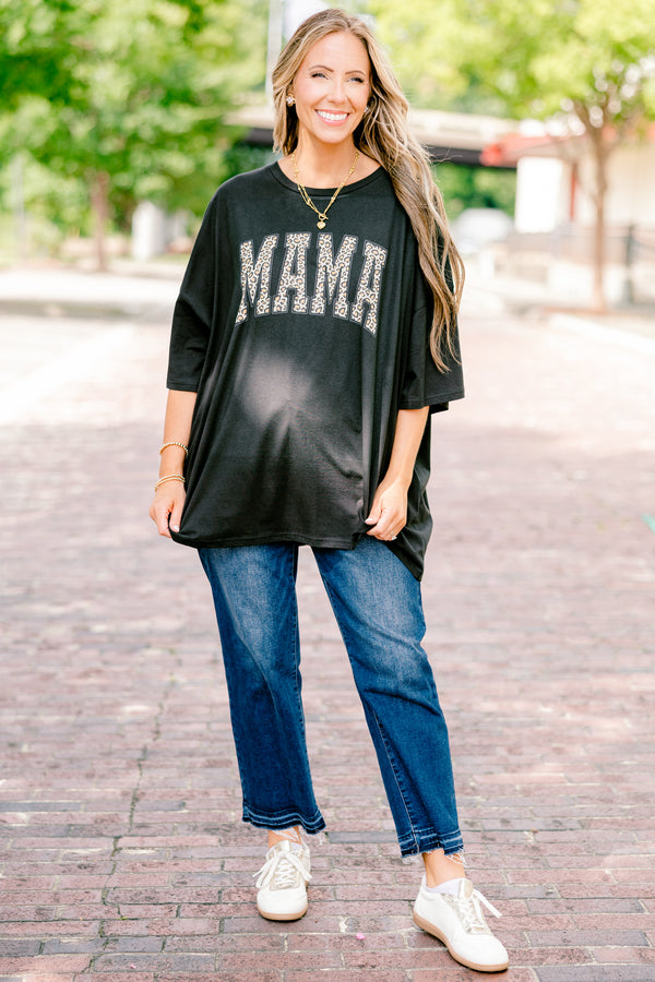 Chic Soul plus size clothing, black short sleeve graphic tee with the words 