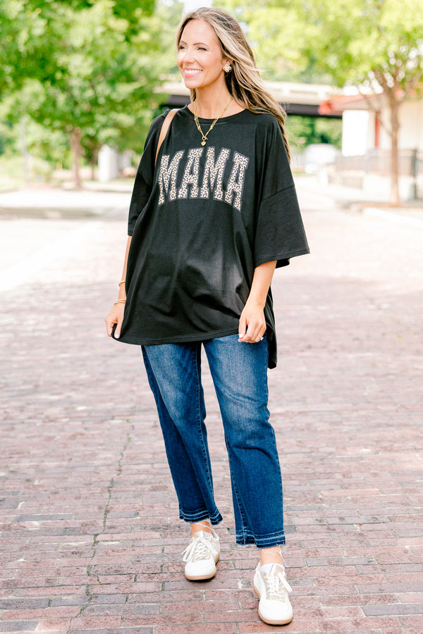 Chic Soul plus size clothing, black short sleeve graphic tee with the words 