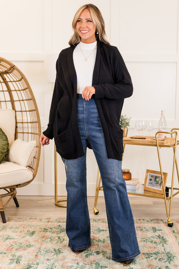 Chic Soul plus size clothing, dark wash denim flare jeans with stretchy waistband with no front pockets 