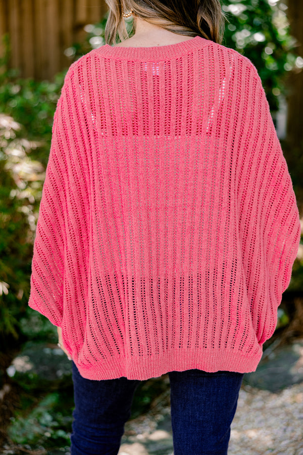Chic Soul plus size clothing, dark rose half sleeve sweater with an woven texture 