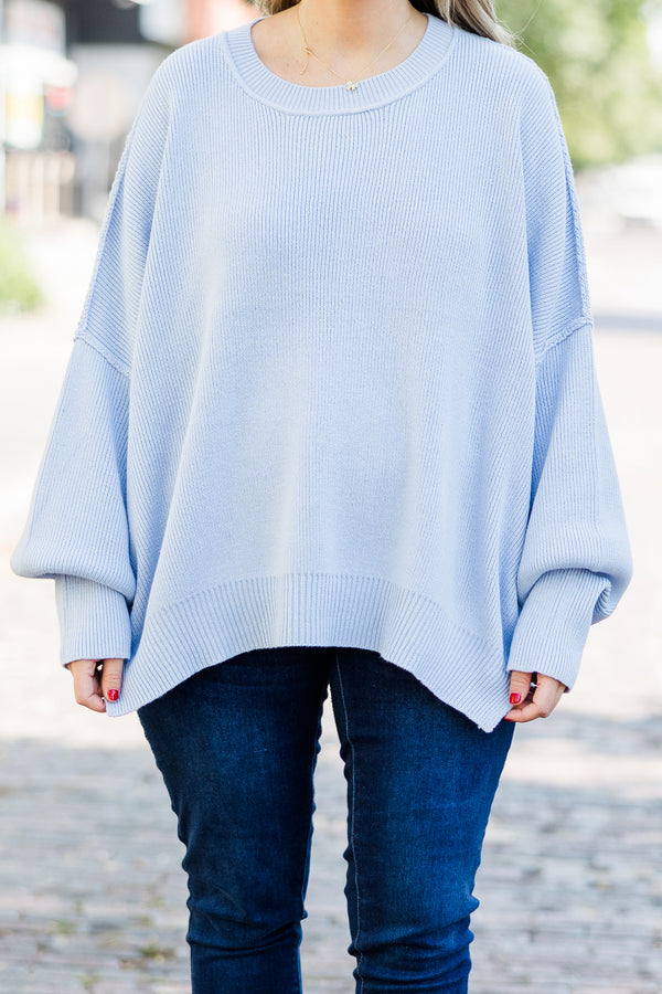 Chic Soul plus size clothing, light blue knit sweater