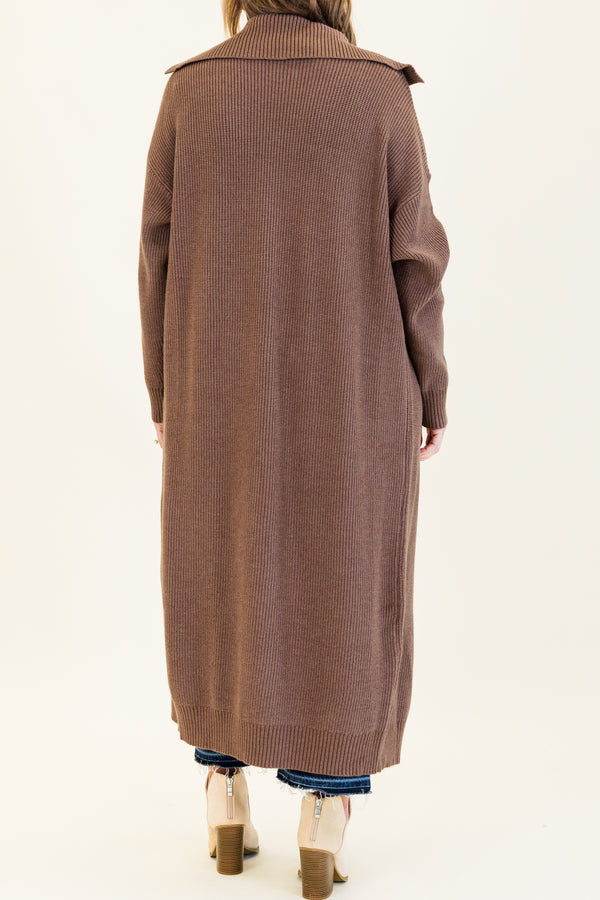 Maple Leaf Cardigan, Brown