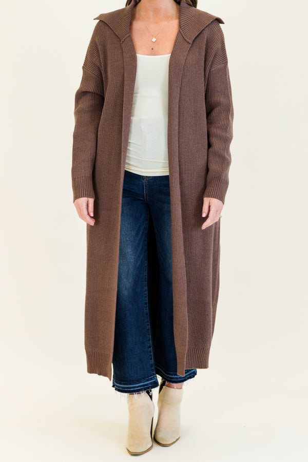 Maple Leaf Cardigan, Brown