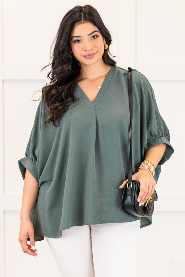 Chic Soul plus size clothing, ash jade short sleeve top