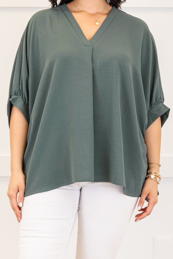 Chic Soul plus size clothing, ash jade short sleeve top