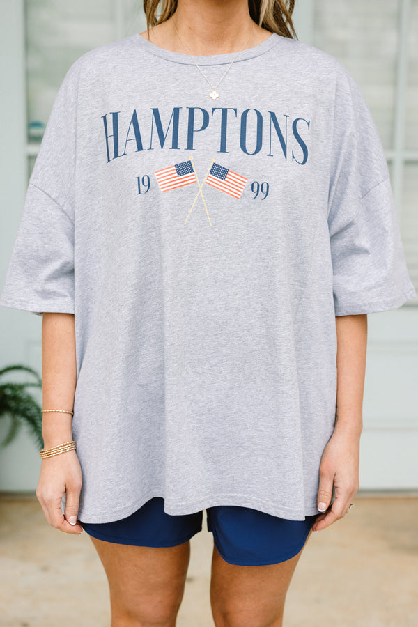 Chic Soul plus size clothing, heather grey short sleeve boyfriend tee with 